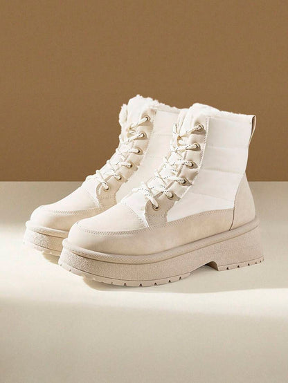 CUCCOO EASI Women's Thick Sole Warm Round Toe Low-Top Snow Boots, Autumn/Winter