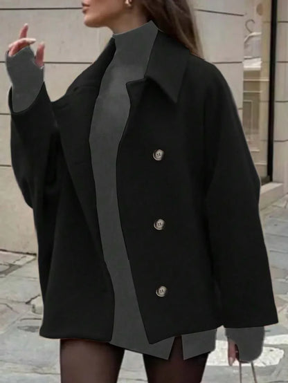 Elegant Wool Coat With Pocket Front Button Timeless Style