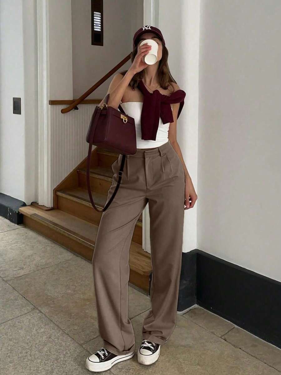 Vintage Glam High Waist Loose Pants