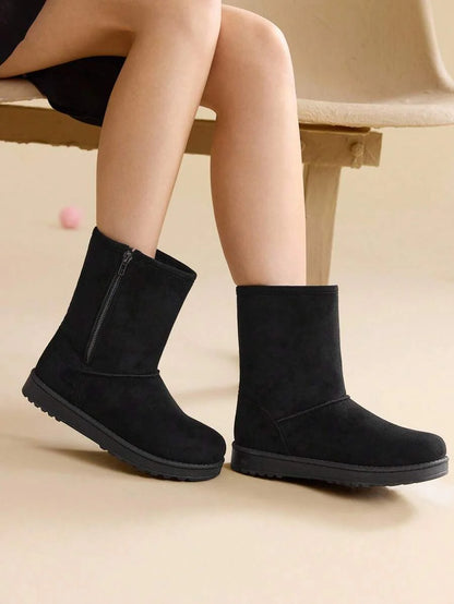 CUCCOO EASI Women's Thick Sole Warm Round Toe Low-Top Snow Boots, Autumn/Winter