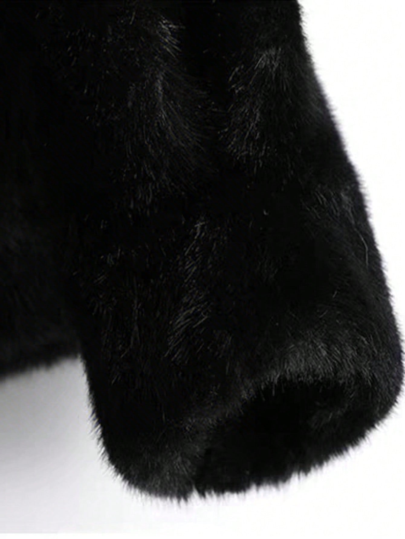 Elegant Black Faux Fur Coat For Women Stand Collar Long Sleeve Regular Fit Winter Wardrobe Essential