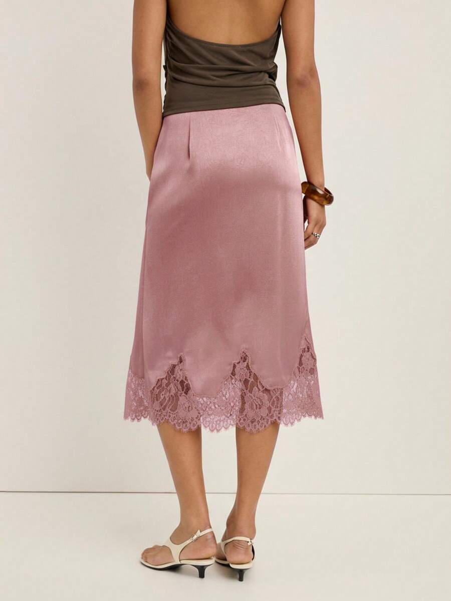 Elegant Black Asymmetrical Lace Hem Skirt With Fringe Plaid A Line For Night Out And Party Wear