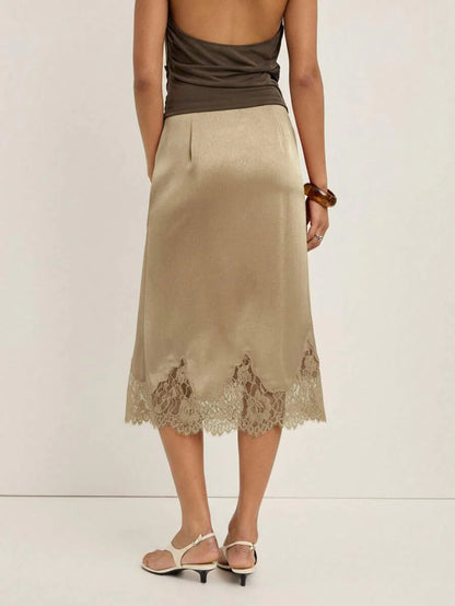 Elegant Black Asymmetrical Lace Hem Skirt With Fringe Plaid A Line For Night Out And Party Wear