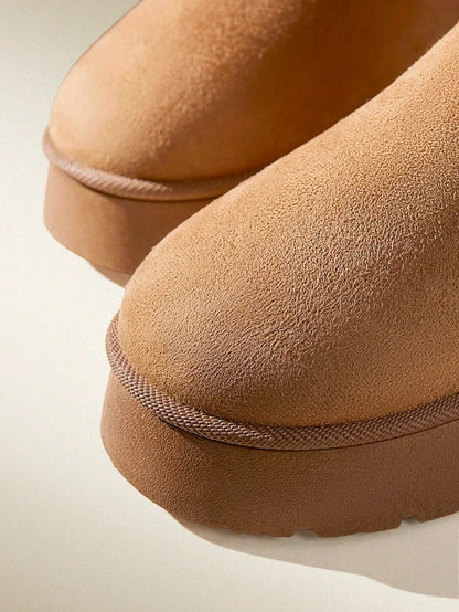 CUCCOO EASI Women's Thick Sole Warm Round Toe Low-Top Snow Boots, Autumn/Winter
