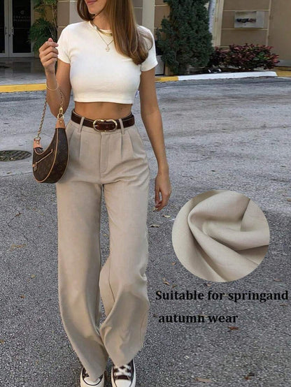 Vintage Glam High Waist Loose Pants