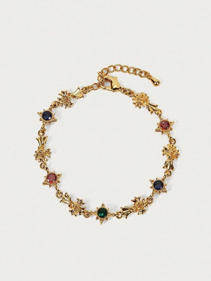 Vintage Zirconia Cross Bracelet For Women