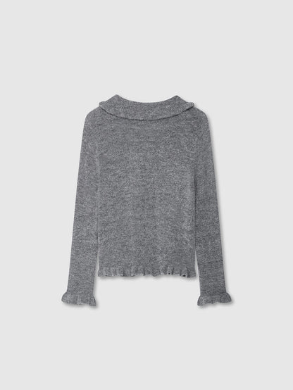 Layered Collar Baroque Knit Cardigan
