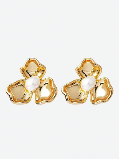 Pearl Shell Bloom Stud Earrings