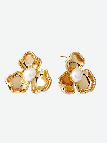 Pearl Shell Bloom Stud Earrings