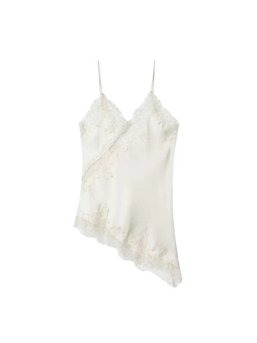 Contrast Lace Spaghetti Strap Top
