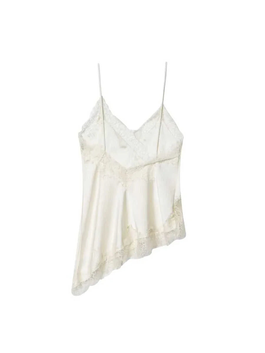 Contrast Lace Spaghetti Strap Top