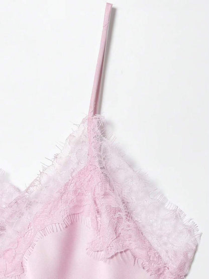 Contrast Lace Spaghetti Strap Top
