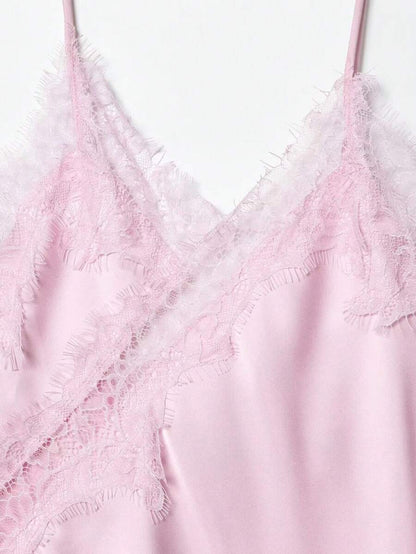 Contrast Lace Spaghetti Strap Top