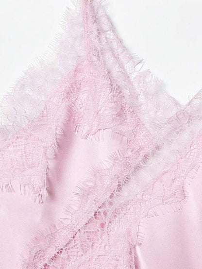 Contrast Lace Spaghetti Strap Top