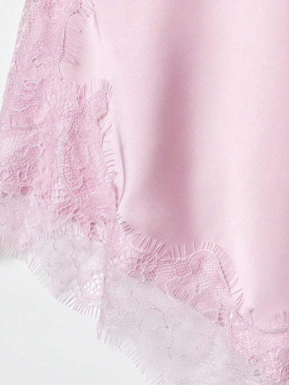 Contrast Lace Spaghetti Strap Top