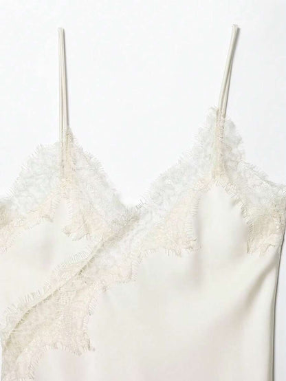 Contrast Lace Spaghetti Strap Top