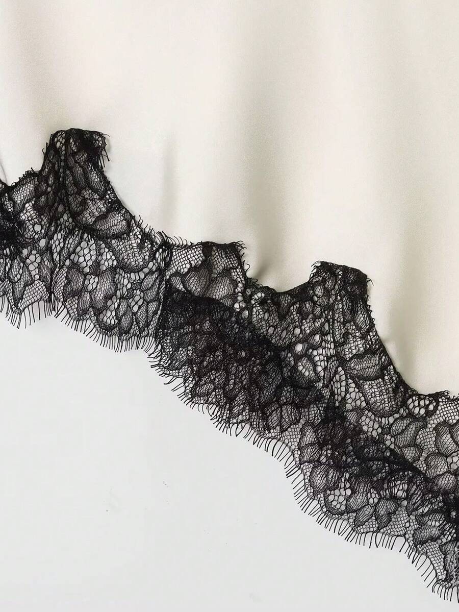 Contrast Lace Spaghetti Strap Top