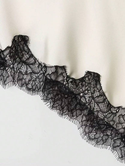 Contrast Lace Spaghetti Strap Top