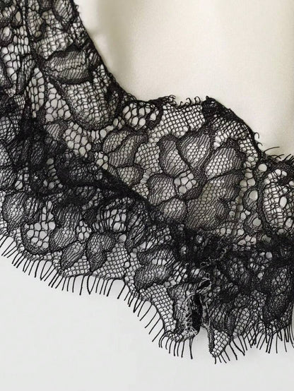 Contrast Lace Spaghetti Strap Top