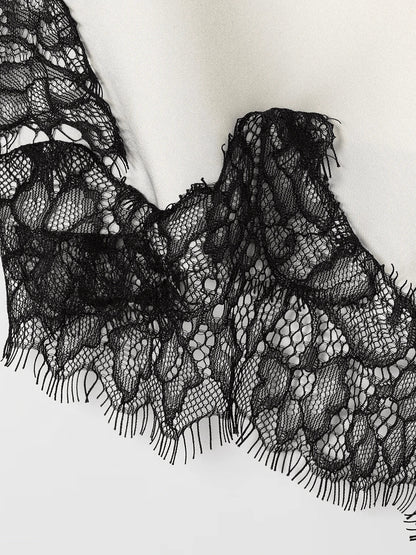 Contrast Lace Spaghetti Strap Top