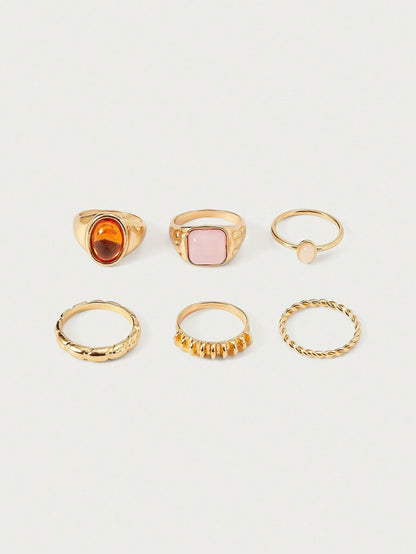 Auric Minimalist Geometric Rings