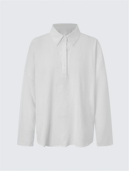 Plus Size Bishop Sleeve Button Front Shirt
