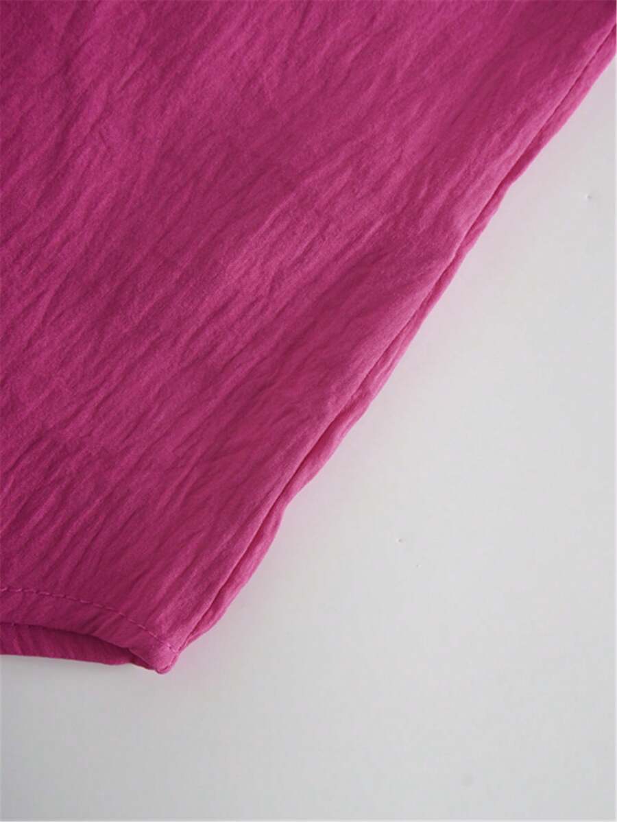 Plus Size Bishop Sleeve Button Front Shirt