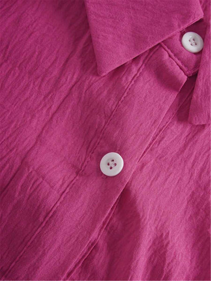 Plus Size Bishop Sleeve Button Front Shirt