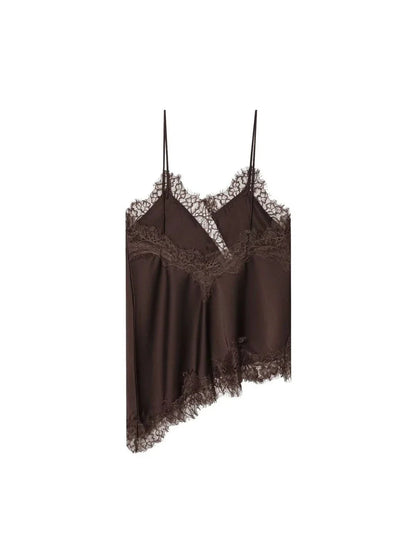 Contrast Lace Spaghetti Strap Top