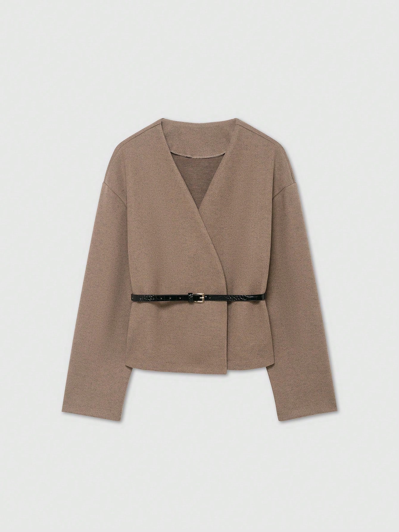 Soft Belted Vneck Wrap Jacket