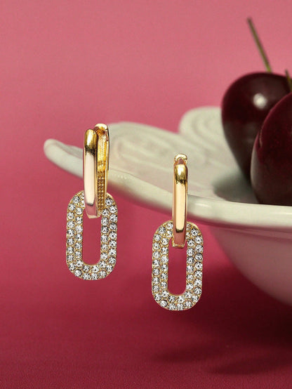 Gold Geometric Earrings Dual Wear Styles Everyday Elegant