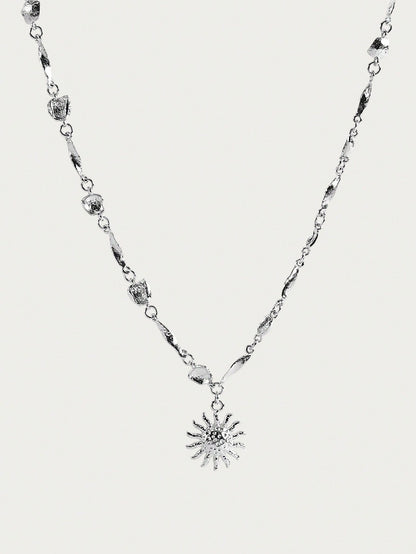 Gilded Sunflower Geometry Necklace
