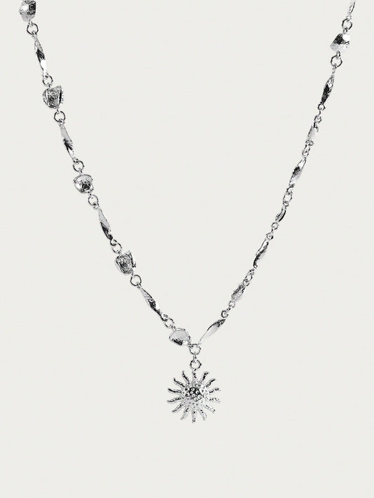 Gilded Sunflower Geometry Necklace