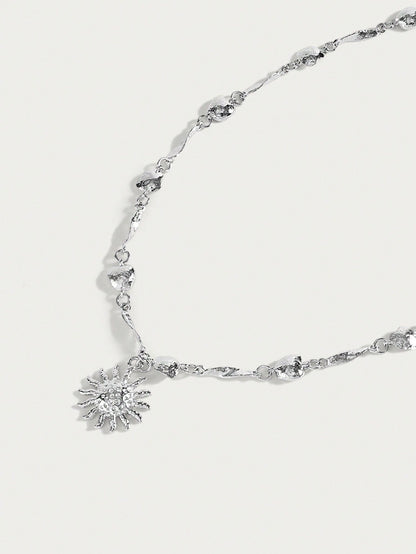 Gilded Sunflower Geometry Necklace