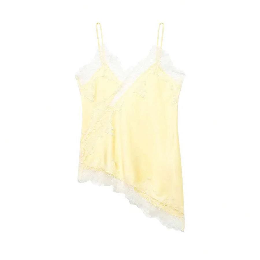 Contrast Lace Spaghetti Strap Top