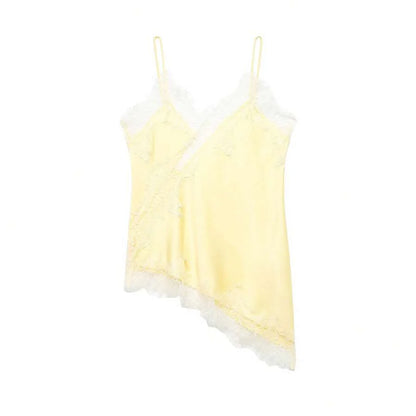 Contrast Lace Spaghetti Strap Top