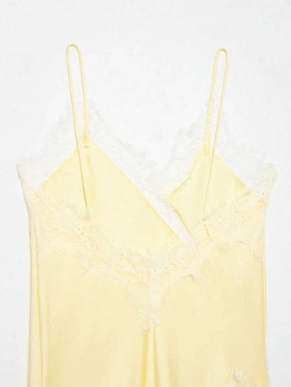 Contrast Lace Spaghetti Strap Top