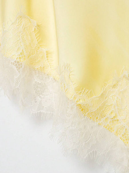 Contrast Lace Spaghetti Strap Top