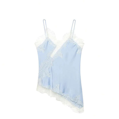 Contrast Lace Spaghetti Strap Top