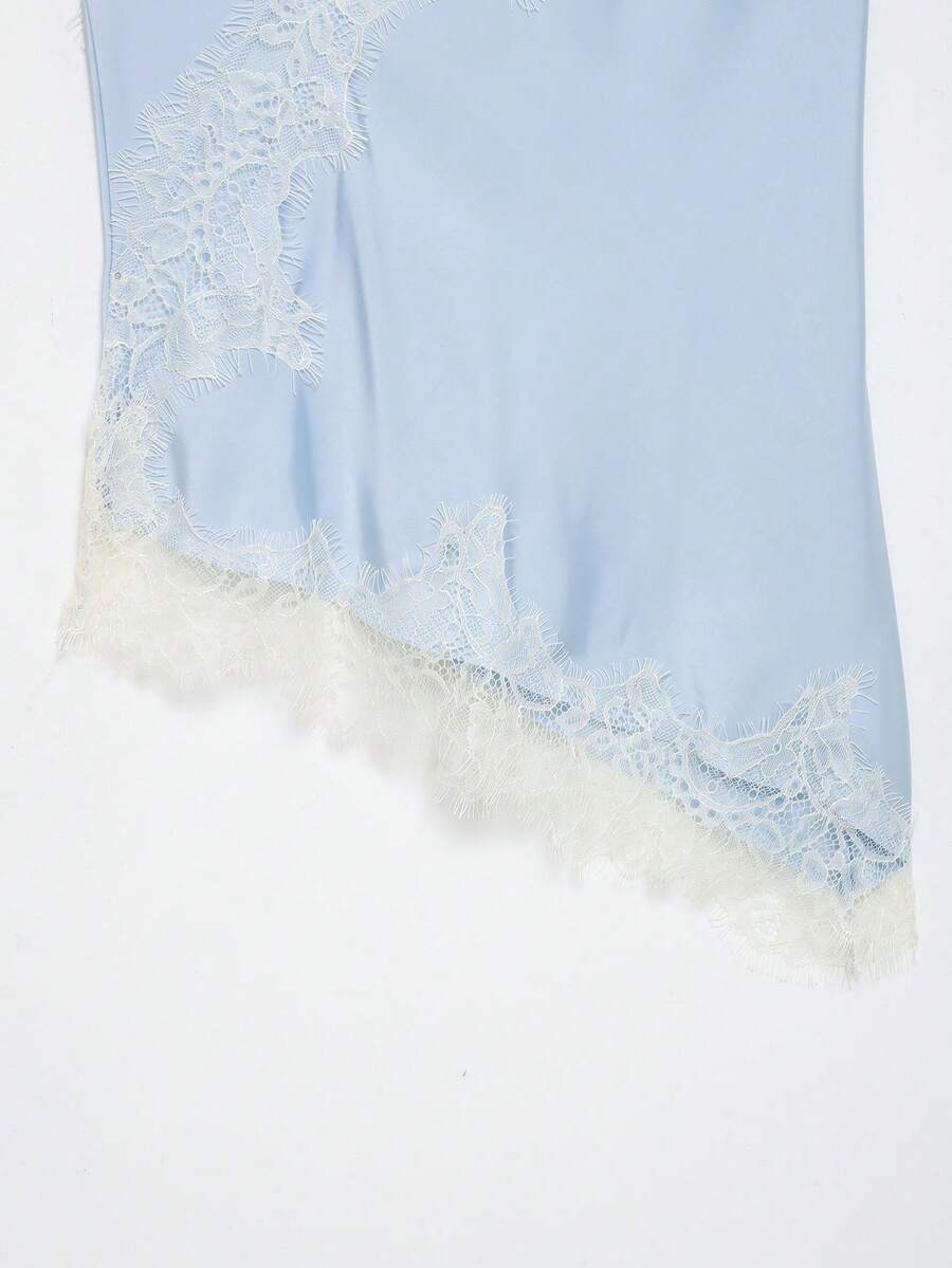 Contrast Lace Spaghetti Strap Top