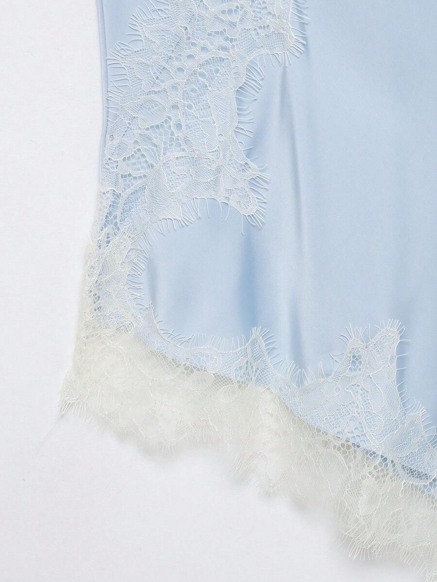 Contrast Lace Spaghetti Strap Top