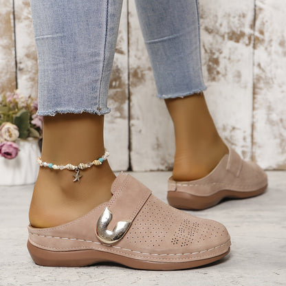 Women's Orthopedic Closed-Toe Suede Slippers – Cozy Comfort Lounge Shoes