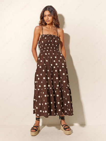 Savannah Dreams - Colorblock Spaghetti Strap Maxi Dress