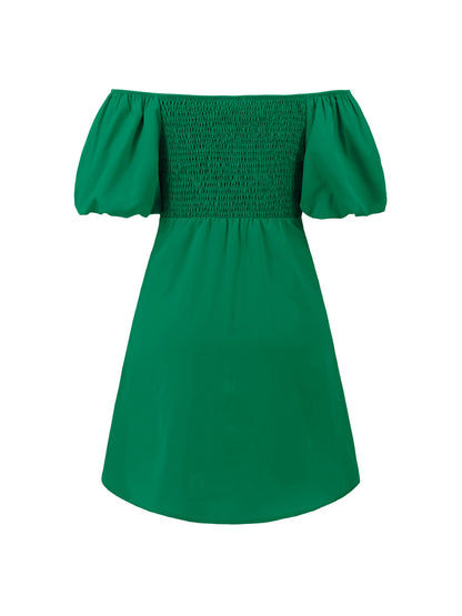 Baby Doll Cutout Mini Dress - Green