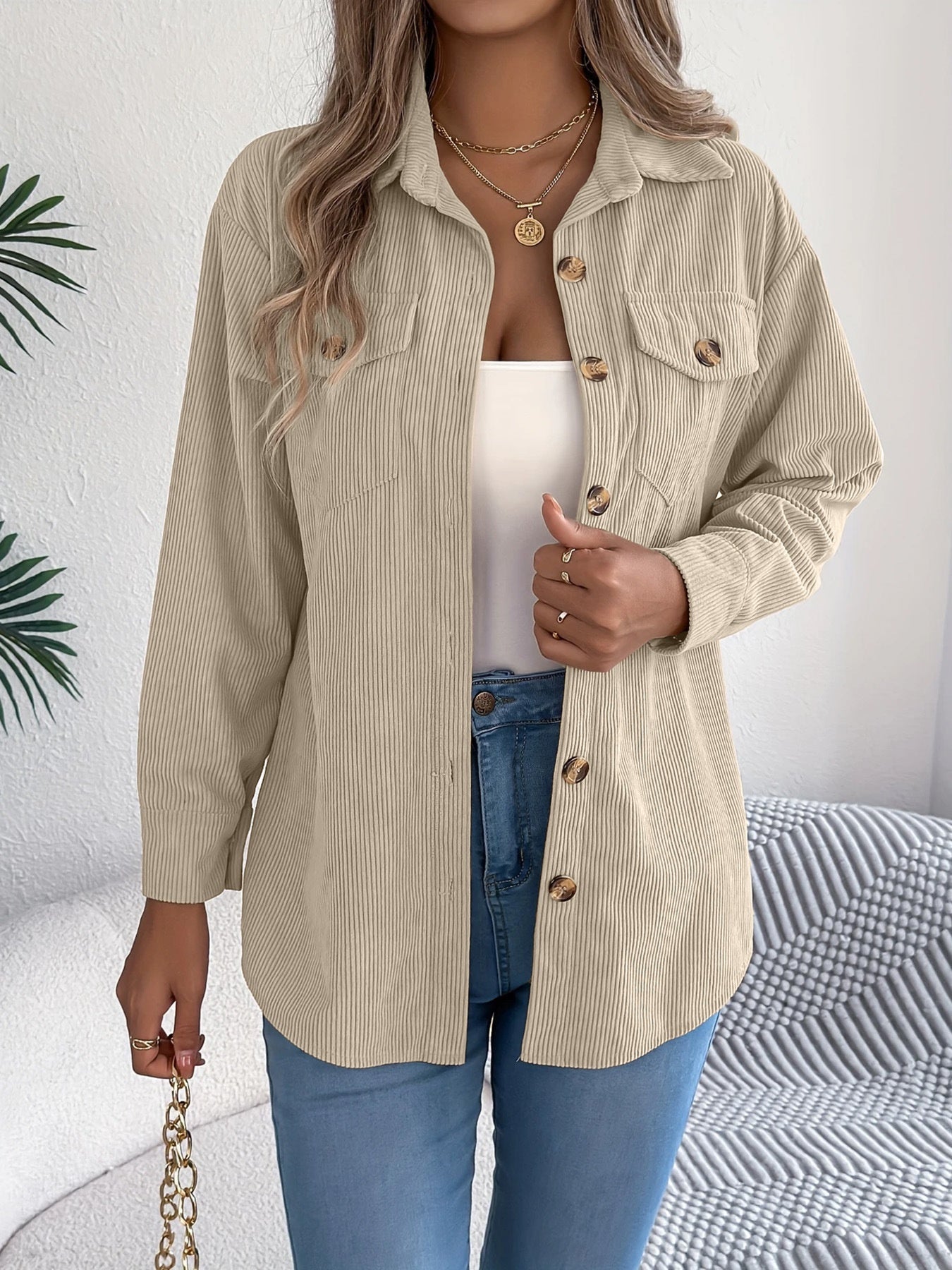 Loose-fitting Solid Color Women's Casual Shirt