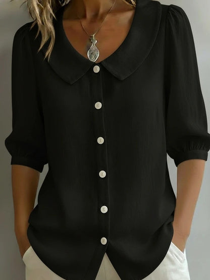 Short-sleeved Loose V-neck T-shirt