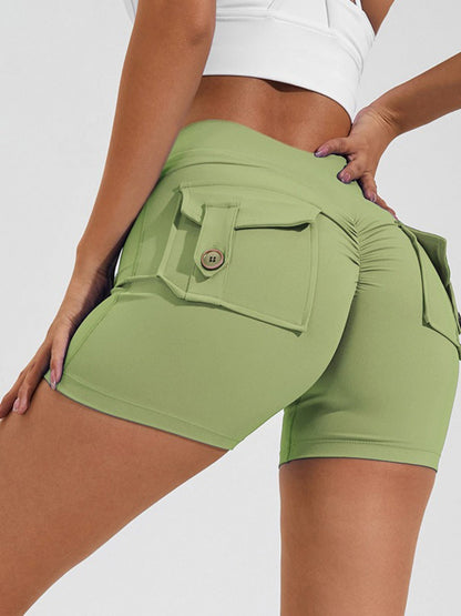 Bare-feel Pocket High-waisted, Tummy-flattening, And Butt-lifting Yoga Shorts