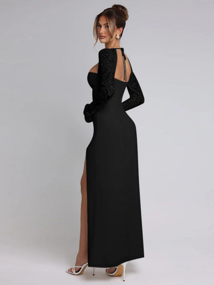 High Slit Lace Formal Dress Maxi Dresses