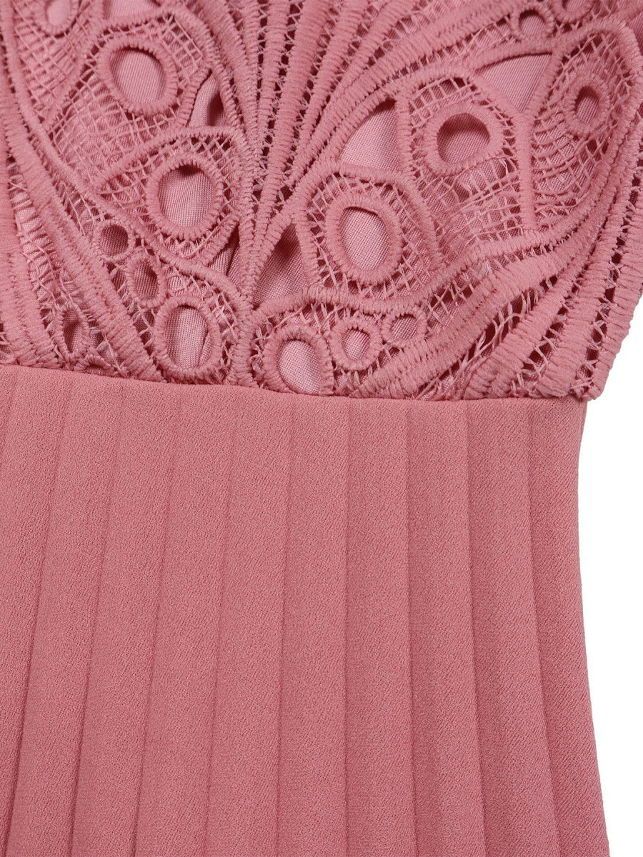 Short Sleeve Trim Lace Belts Mini&Short Dresses