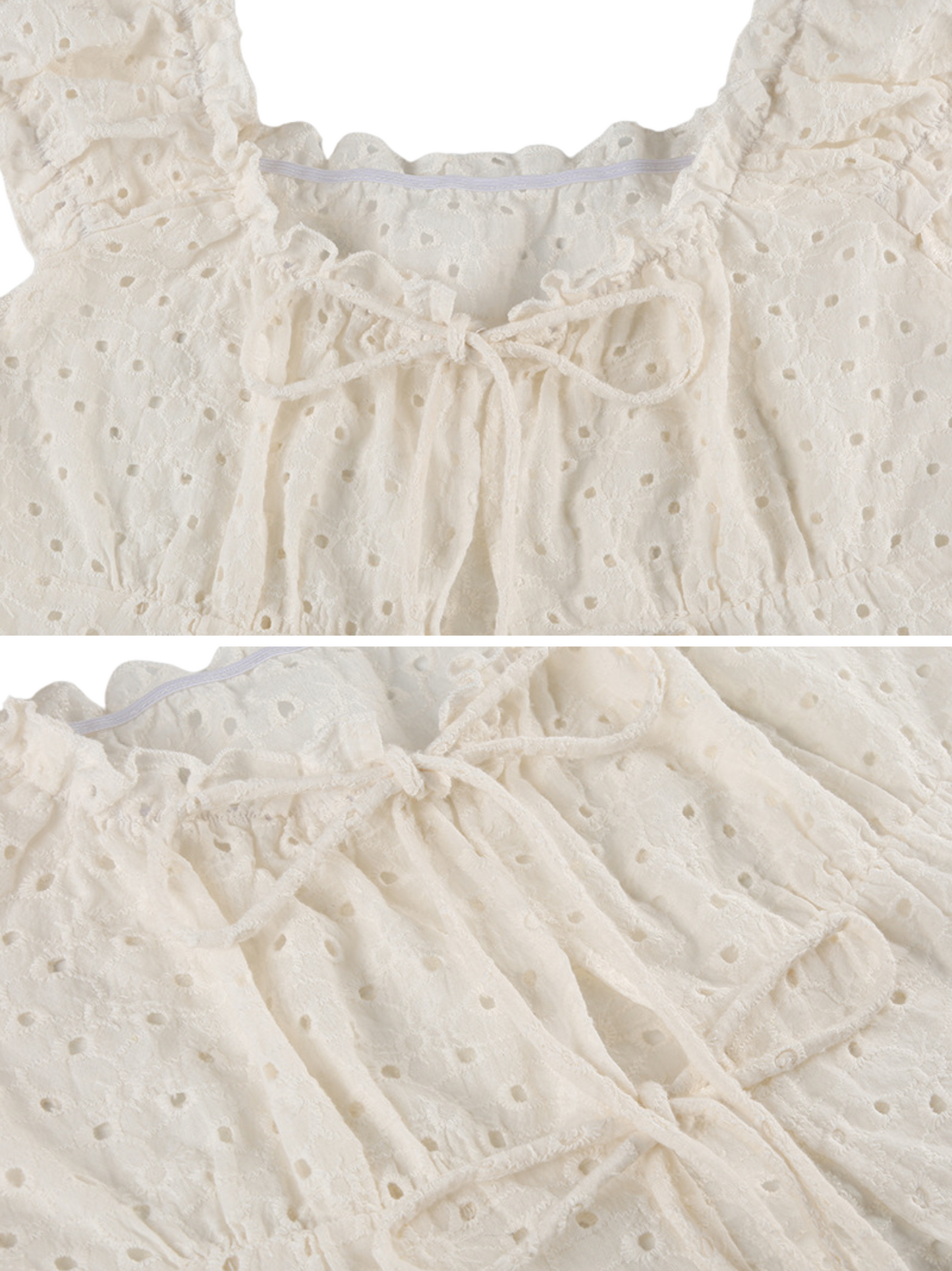 Mora Eyelet Tie-Front Blouse